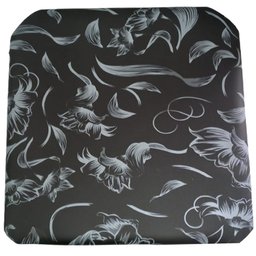 Kit 6 Cadeira para Cozinha Mc Tubular Almofadada Estrutura Preta com Assento Floral Medcombo - 9