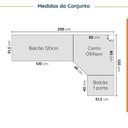 Ver imagem 4 de Cozinha Modulada 6 Peças sem Tampo 3 Aéreos 6 Portas e 3 Balcões Ipanema CabeCasa MadeiraOriginals Verde/Folha/Branco