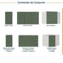 Ver imagem 5 de Cozinha Modulada 6 Peças sem Tampo 3 Aéreos 6 Portas e 3 Balcões Ipanema CabeCasa MadeiraOriginals Verde/Folha/Branco