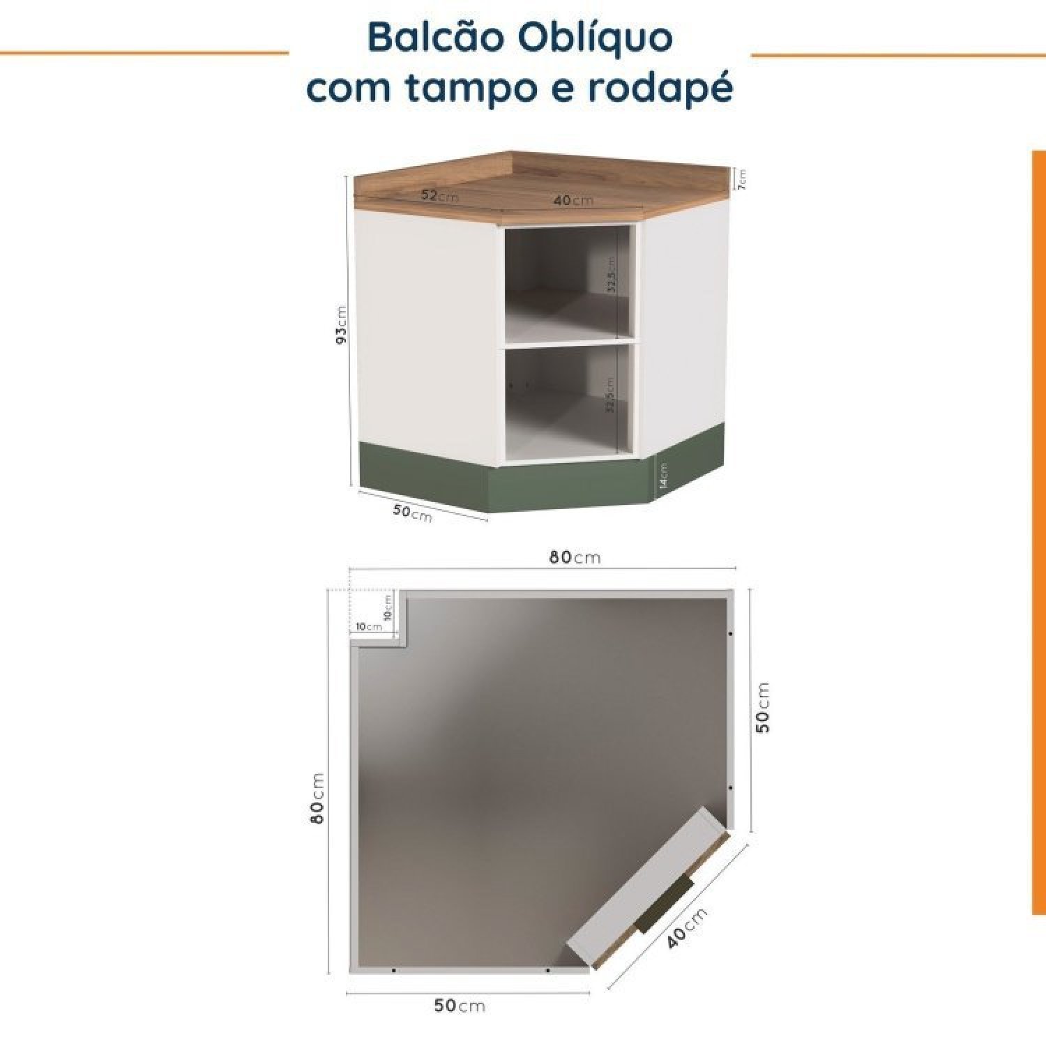 Cozinha Modulada 6 Peças com Tampo 3 Aéreos 6 Portas e 3 Balcões Ipanema CabeCasa MadeiraMadeira - 19