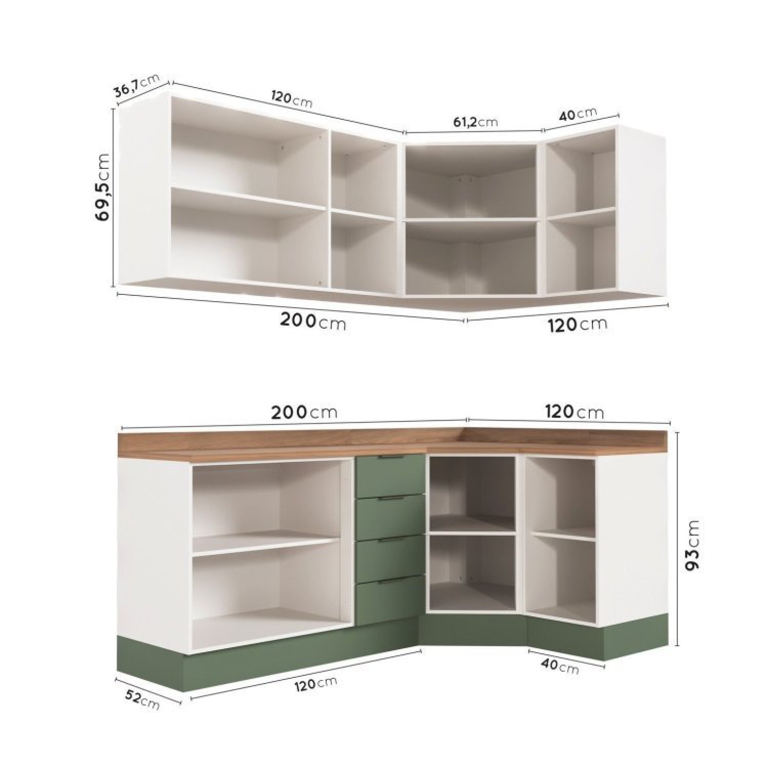 Cozinha Modulada 6 Peças com Tampo 3 Aéreos 6 Portas e 3 Balcões Ipanema CabeCasa MadeiraMadeira - 7