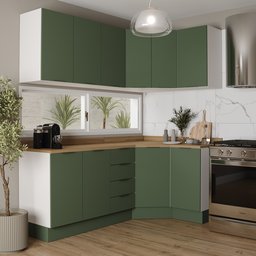 Cozinha Modulada 6 Peças com Tampo 3 Aéreos 6 Portas e 3 Balcões Ipanema CabeCasa MadeiraOriginals - 3 Cozinha Modulada 6 Peças com Tampo 3 Aéreos 6 Portas e 3 Balcões Ipanema CabeCasa MadeiraOriginals - 3