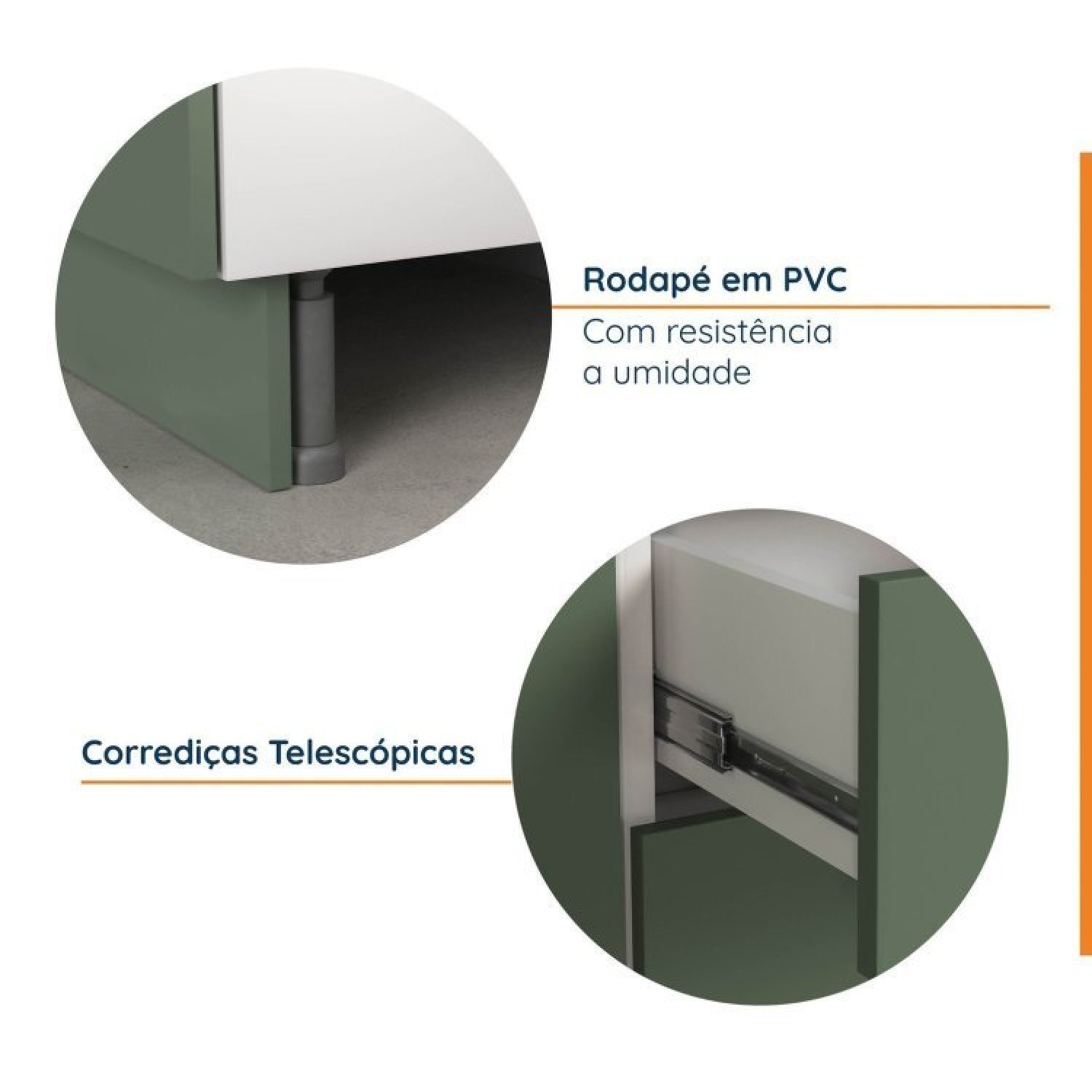 Cozinha Modulada 6 Peças com Tampo 3 Aéreos 6 Portas e 3 Balcões Ipanema CabeCasa MadeiraMadeira - 10