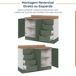 Cozinha Modulada 6 Peças com Tampo 3 Aéreos 6 Portas e 3 Balcões Ipanema CabeCasa MadeiraOriginals - 18 Cozinha Modulada 6 Peças com Tampo 3 Aéreos 6 Portas e 3 Balcões Ipanema CabeCasa MadeiraOriginals - 18