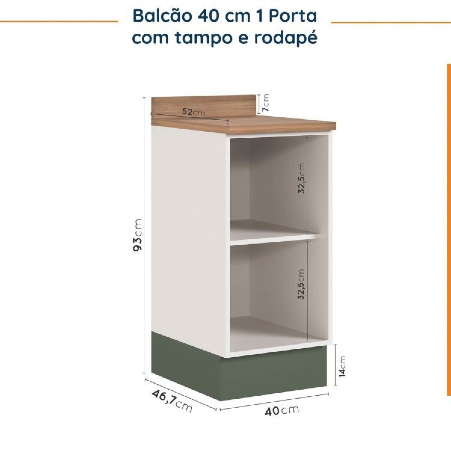 Cozinha Modulada 6 Peças com Tampo 3 Aéreos 6 Portas e 3 Balcões Ipanema CabeCasa MadeiraMadeira - 20