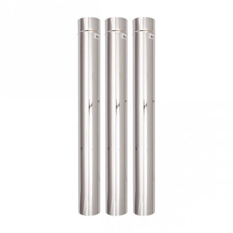 Kit Cano Chaminé Inox 115mm X 1m X 3un + Chapéu Sputinik