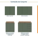 Ver imagem 5 de Cozinha Modulada 4 Peças com Tampo 2 Aéreos 5 Portas e 2 Balcões Ipanema CabeCasa MadeiraOriginals V