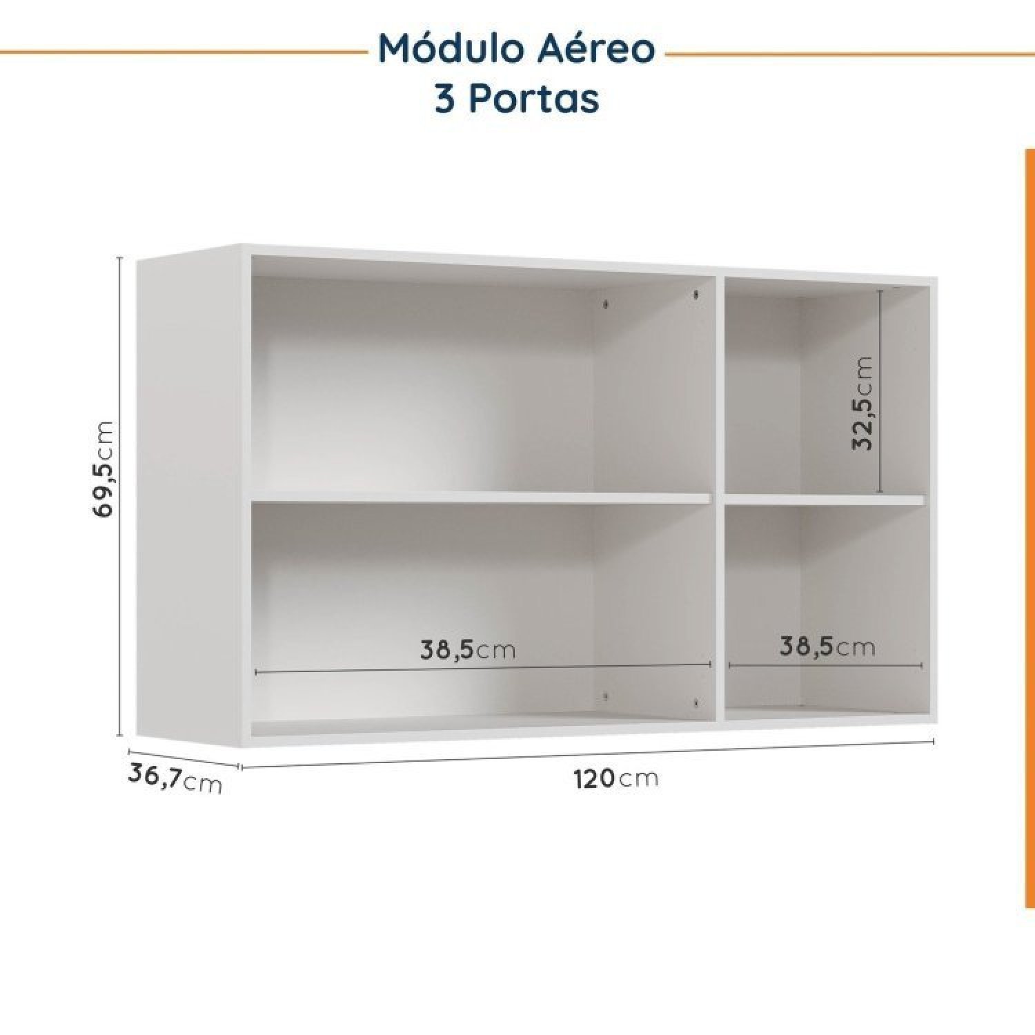 Cozinha Modulada 4 Peças sem Tampo 2 Aéreos e 2 Balcões Ipanema CabeCasa MadeiraMadeira - 13