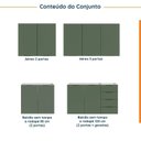 Ver imagem 5 de Cozinha Modulada 4 Peças sem Tampo 2 Aéreos e 2 Balcões Ipanema CabeCasa MadeiraOriginals Verde/Folh