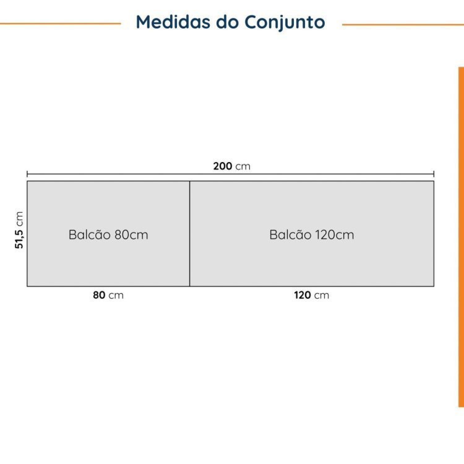 Cozinha Modulada 4 Peças sem Tampo 2 Aéreos e 2 Balcões Ipanema CabeCasa MadeiraMadeira - 4