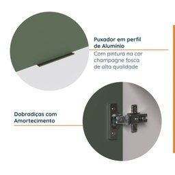 Cozinha Modulada 4 Peças com Tampo 3 Aéreos 5 Portas e 1 Balcão Ipanema CabeCasa MadeiraMadeira - 8