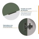 Ver mais imagens de Cozinha Modulada 4 Peças com Tampo 3 Aéreos 5 Portas e 1 Balcão Ipanema CabeCasa MadeiraOriginals Verde/Folha/Branco
