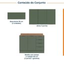 Ver imagem 5 de Cozinha Modulada 4 Peças com Tampo 3 Aéreos 5 Portas e 1 Balcão Ipanema CabeCasa MadeiraOriginals Verde/Folha/Branco