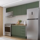 Ver imagem 3 de Cozinha Modulada 4 Peças com Tampo 3 Aéreos 5 Portas e 1 Balcão Ipanema CabeCasa MadeiraOriginals