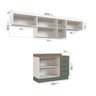 Cozinha Modulada 4 Peças com Tampo 3 Aéreos 5 Portas e 1 Balcão Ipanema CabeCasa MadeiraOriginals - 6