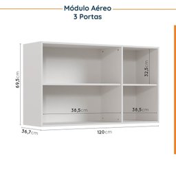 Cozinha Modulada 4 Peças com Tampo 3 Aéreos 5 Portas e 1 Balcão Ipanema CabeCasa MadeiraMadeira - 11