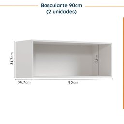 Cozinha Modulada 4 Peças com Tampo 3 Aéreos 5 Portas e 1 Balcão Ipanema CabeCasa MadeiraMadeira - 13