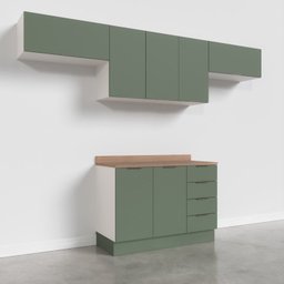 Cozinha Modulada 4 Peças com Tampo 3 Aéreos 5 Portas e 1 Balcão Ipanema CabeCasa MadeiraMadeira - 16