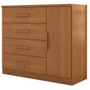 Ver imagem 4 de Guarda Roupa Casal Evidence Plus 6 Portas com Cômoda Sapateira Genova Plus 4 Gavetas Cinamomo Fosco