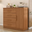 Ver imagem 7 de Guarda Roupa Casal Evidence Plus 6 Portas com Cômoda Sapateira Genova Plus 4 Gavetas Cinamomo Fosco
