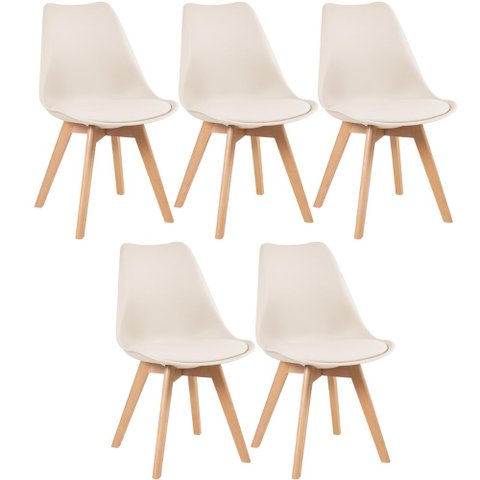 KIT - 5 x cadeiras Leda - Creme