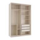 Ver imagem 2 de Guarda-Roupa Modulado Solteiro 1,60m 2 Portas de Correr 3 Gavetas 100% MDF Attuale