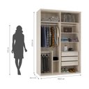 Ver imagem 4 de Guarda-Roupa Modulado Solteiro 1,60m 2 Portas de Correr 3 Gavetas 100% MDF Attuale