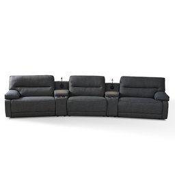 Sofá Swift C-porta Copos Baú Cooler Reclinável Retrátil Linho Cinza Escuro G81 Gran Belo - 1