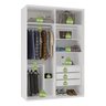 Guarda-Roupa Modulado Solteiro 1,60m 2 Portas de Correr 3 Gavetas 100% MDF Attuale - 5