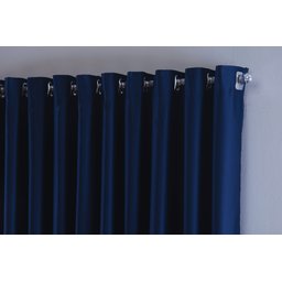 Cortina para Sala Quarto Blackout Tecido 2,70x1,80 Ellegance:azul Escuro - 2