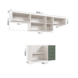 Cozinha Modulada 4 Peças sem Tampo 3 Aéreos 5 Portas e 1 Balcão Ipanema CabeCasa MadeiraMadeira - 5