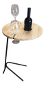 Ver imagem 2 de Mesa Auxiliar Igw com Suporte de Garrafa e Taças Tampo Pinus