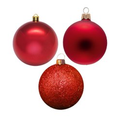 Jogo de Bola de Natal C/9pç 5cm Vermelho - 1