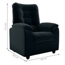 Ver imagem 2 de Poltrona Reclinável Almofadada Ripon Veludo Inca Preto
