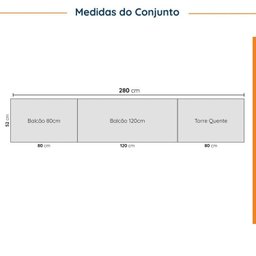Cozinha Modulada 5 Peças com Tampo 2 Aéreos 2 Balcões 1 Torre Quente Ipanema CabeCasa MadeiraMadeira - 3