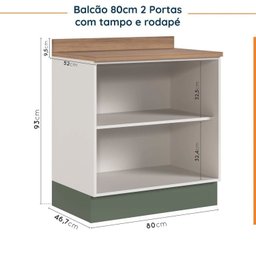 Cozinha Modulada 5 Peças com Tampo 2 Aéreos 2 Balcões 1 Torre Quente Ipanema CabeCasa MadeiraMadeira - 13
