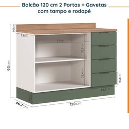 Cozinha Modulada 5 Peças com Tampo 2 Aéreos 2 Balcões 1 Torre Quente Ipanema CabeCasa MadeiraMadeira - 14