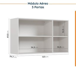 Cozinha Modulada 5 Peças com Tampo 2 Aéreos 2 Balcões 1 Torre Quente Ipanema CabeCasa MadeiraMadeira - 10