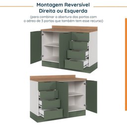 Cozinha Modulada 5 Peças com Tampo 2 Aéreos 2 Balcões 1 Torre Quente Ipanema CabeCasa MadeiraMadeira - 15