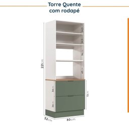 Cozinha Modulada 5 Peças com Tampo 2 Aéreos 2 Balcões 1 Torre Quente Ipanema CabeCasa MadeiraMadeira - 16