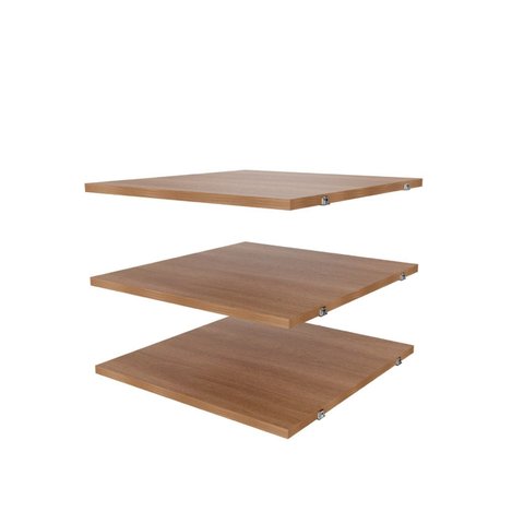Kit 3 Prateleiras 42cm Hera CabeCasa MadeiraOriginals Marrom/Louro