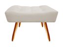 Ver imagem 5 de Kit Namoradeira + 2 Poltronas Decorativa Isis + 1 Puff Retangular Suede Bege Pés Madeira Ms Decor