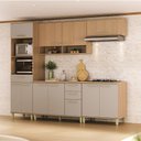 Ver imagem 1 de Cozinha Compacta 100 Mdf 5 Peças com Tampo e Espaço Forno e Micro-ondas 270cm Duna Luciane Móveis