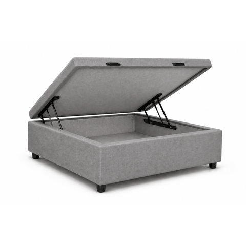 Base Box Baú Solteiro 88x188 Suede Cinza