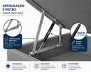 Ver imagem 3 de Base Box Baú Solteiro 88x188 Suede Cinza