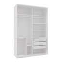 Ver imagem 2 de Guarda-Roupa Modulado Solteiro 1,60m 2 Portas de Correr Espelho Moldura 3 Gavetas 100% MDF Attuale