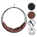 Ver imagem 4 de Cadeira de Balanço Lua Suspensa em Fibra Sintética Preto/marrom