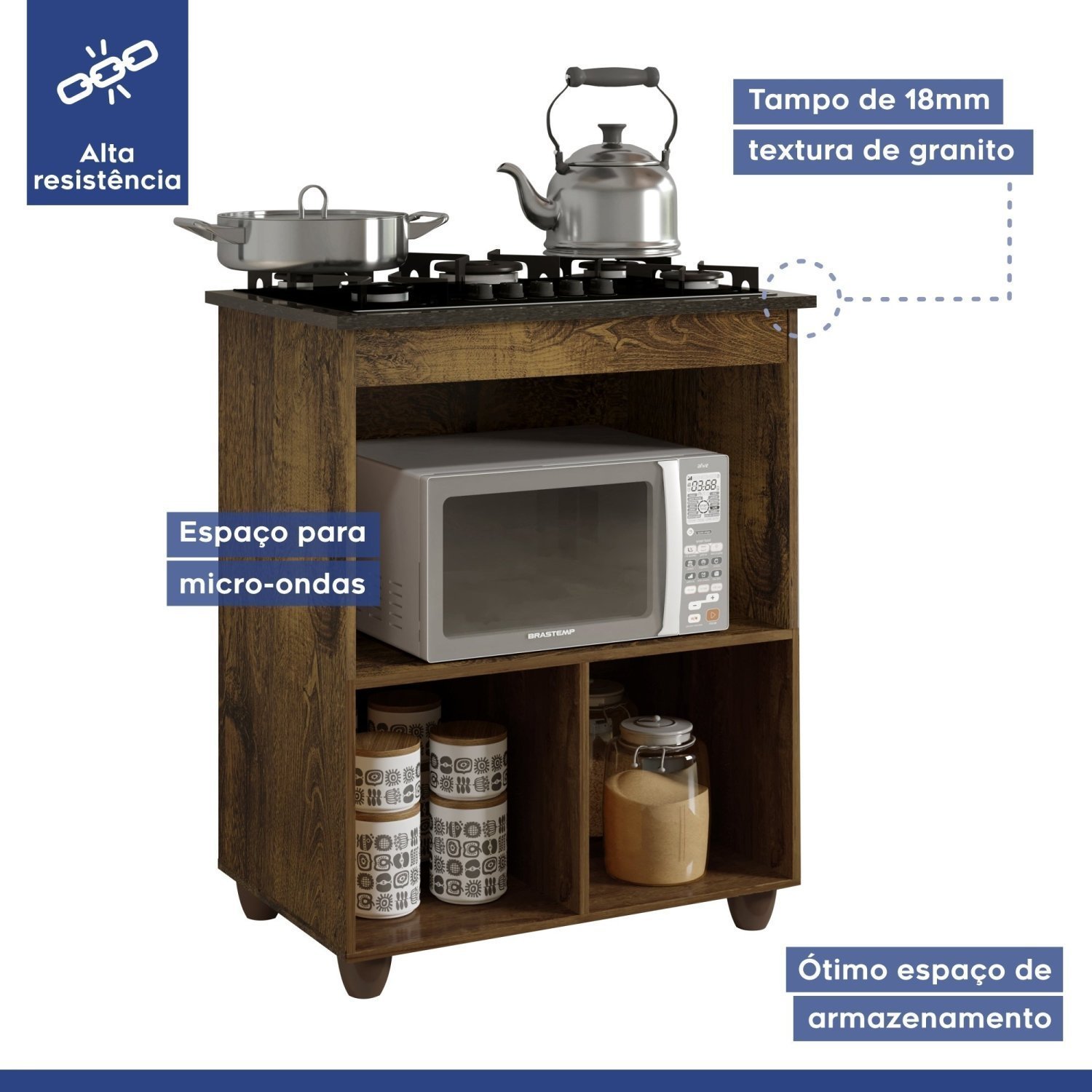 Balcão para Cooktop 1 Porta Basculante Salvia - 7