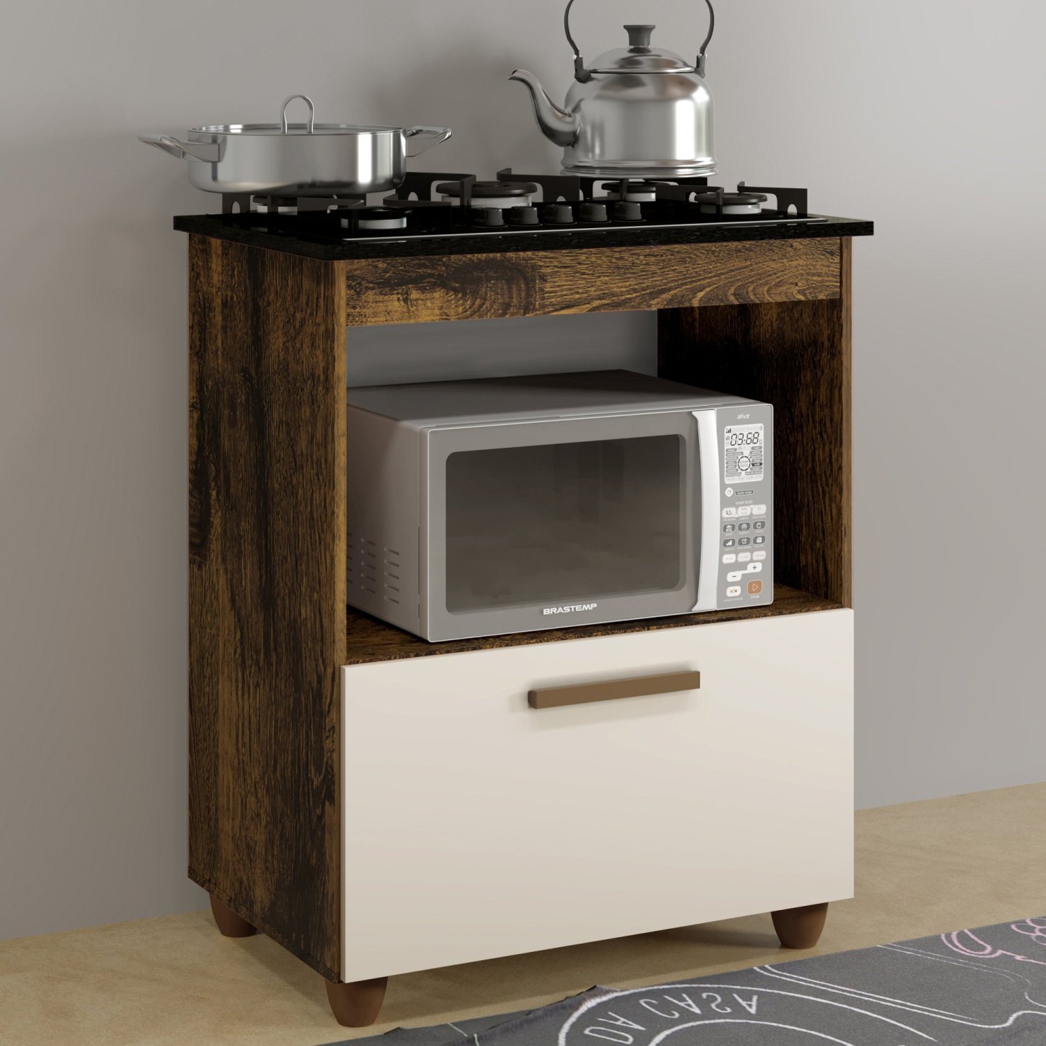 Balcão para Cooktop 1 Porta Basculante Salvia - 1