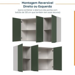 Cozinha Modulada 5 Peças Sem Tampo 2 Aéreos 2 Balcões 1 Torre Quente Ipanema CabeCasa MadeiraMadeira - 14